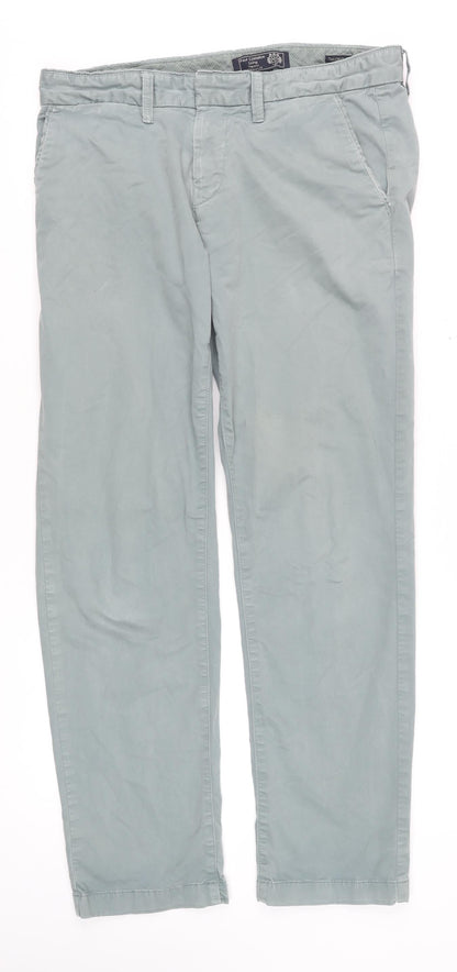 Mens UK Size M Paul Costelloe Living Slim Fit Chino Grey Trousers