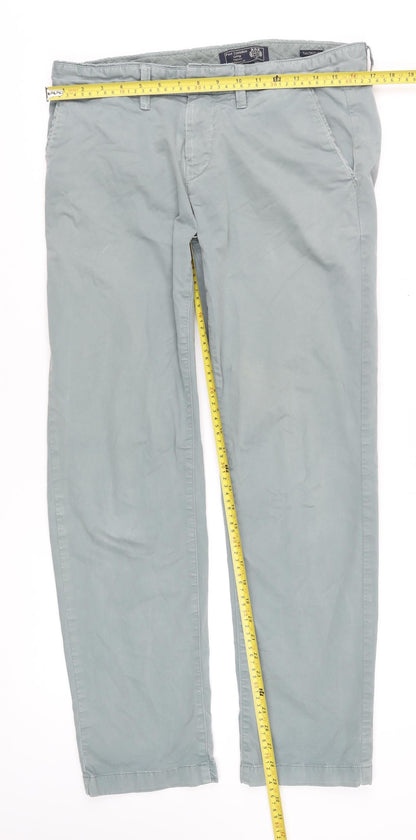 Mens UK Size M Paul Costelloe Living Slim Fit Chino Grey Trousers