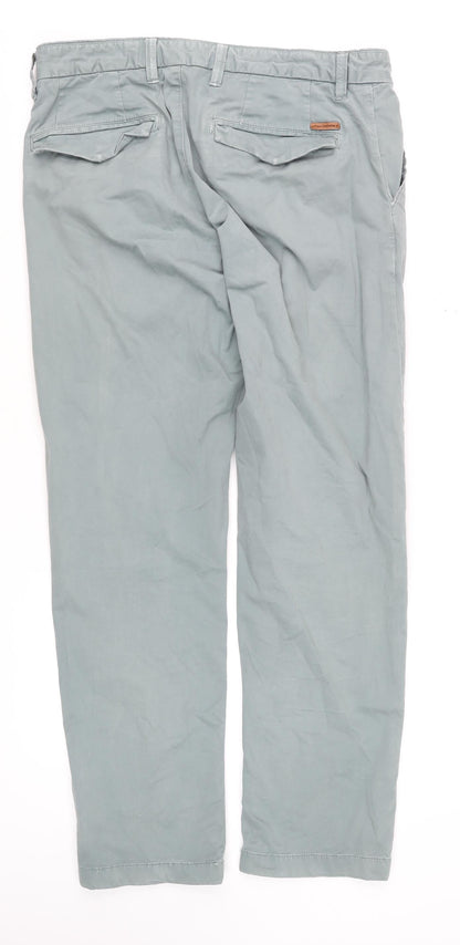 Mens UK Size M Paul Costelloe Living Slim Fit Chino Grey Trousers