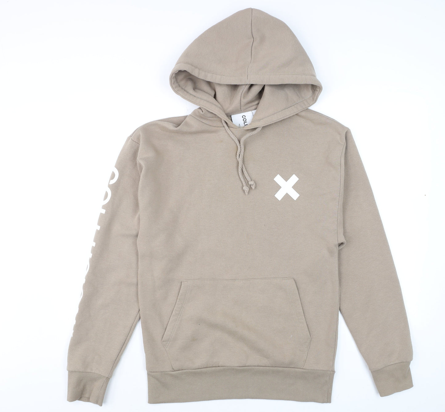 Mens UK Size XS COLLUSION Beige Pullover Hoodie