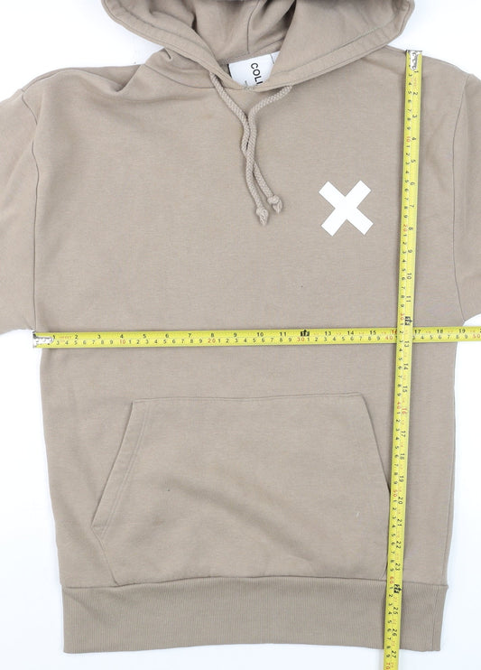 Mens UK Size XS COLLUSION Beige Pullover Hoodie