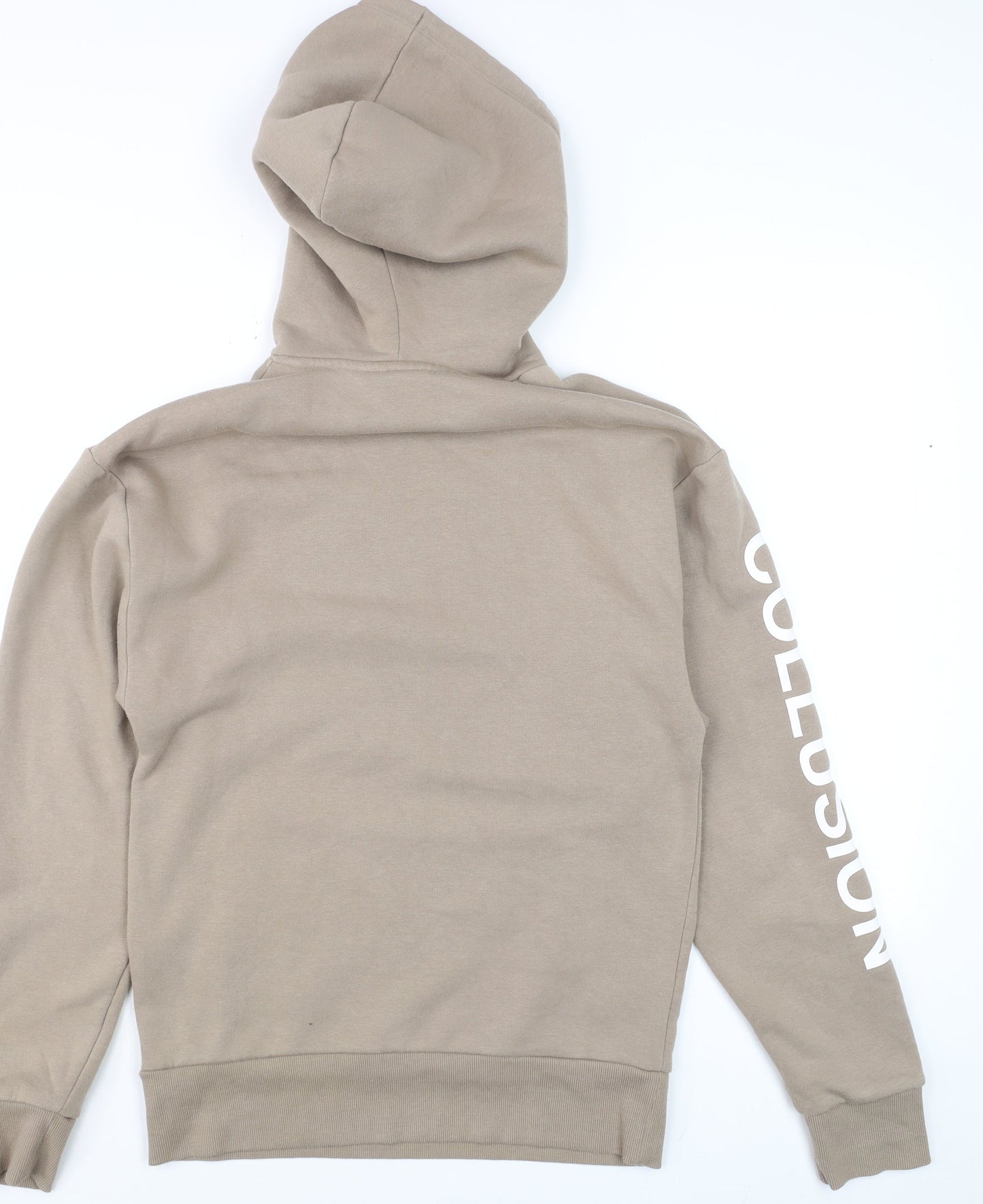 Mens UK Size XS COLLUSION Beige Pullover Hoodie