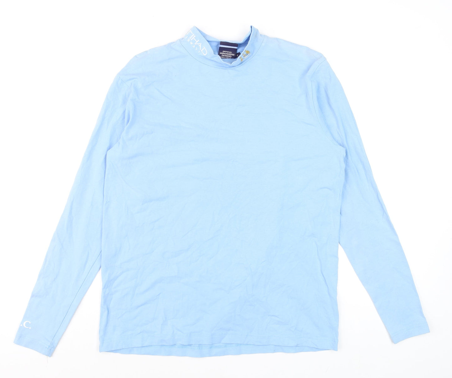 Mens UK Size S City Blue Football T-Shirt