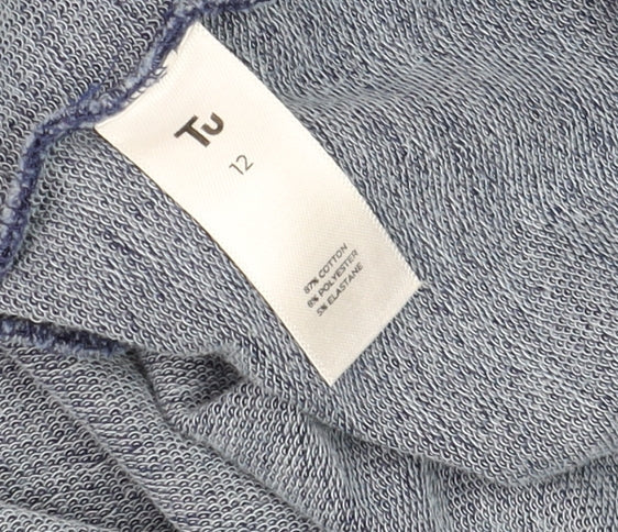 Tu Women Blue Denim Shift Dress Size 12 Long Sleeve Casual