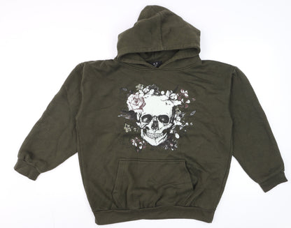 Unisex Adults UK Size M AX Paris Green Pullover Hoodie