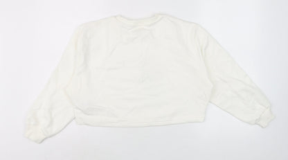 Marks and Spencer Girls Ivory Dog Print Pullover Sweatshirt 10-11 Years