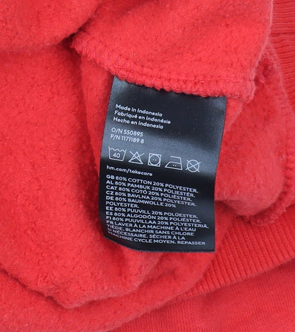 Boys UK Size 13-14 Years H&M Red Pullover Hoodie