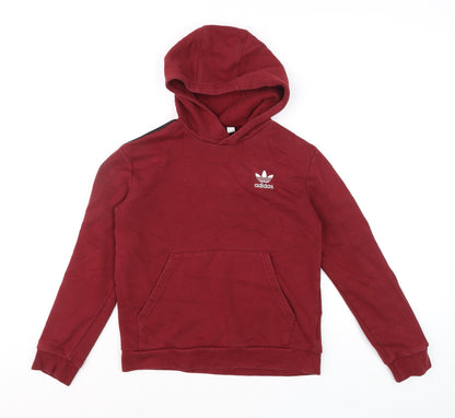 Boys UK Size 11-12 Years adidas Red Pullover Hoodie