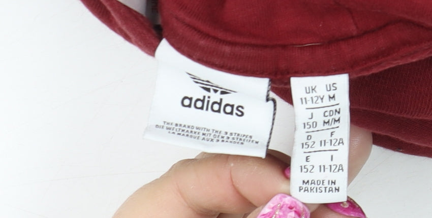 Boys UK Size 11-12 Years adidas Red Pullover Hoodie
