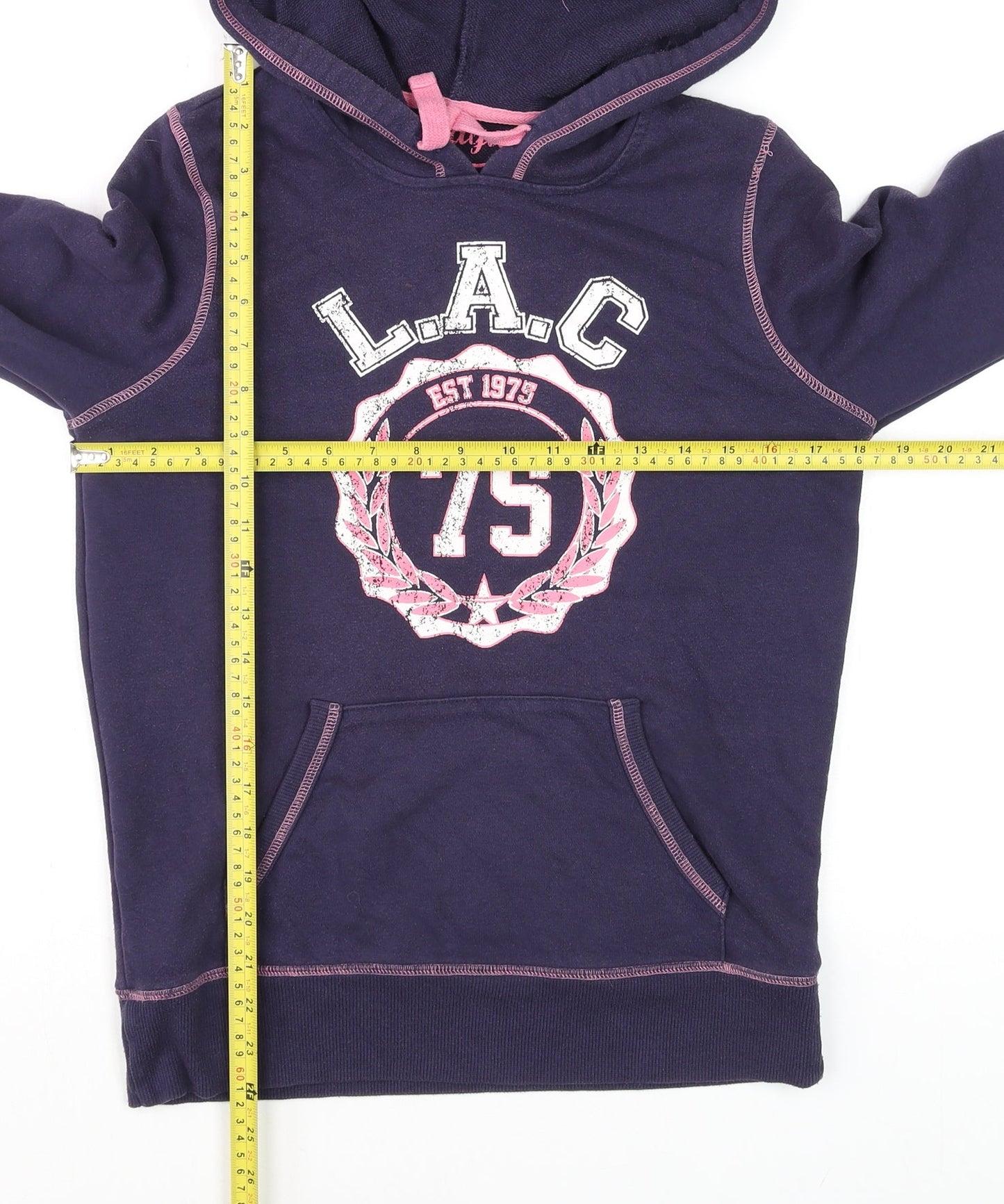 Womens UK Size 12 Papaya Blue Pullover Hoodie