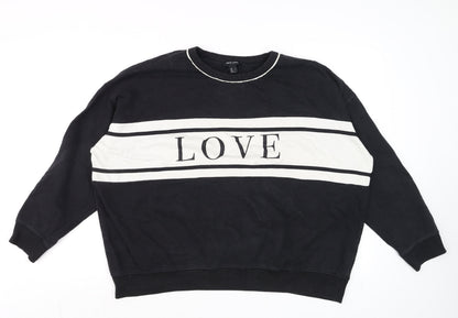 Womens UK Size L New Look Black Pullover Sweatshirt
