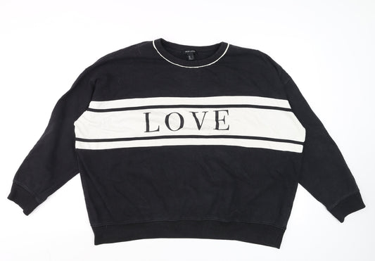 Womens UK Size L New Look Black Pullover Sweatshirt