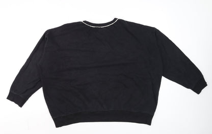 Womens UK Size L New Look Black Pullover Sweatshirt