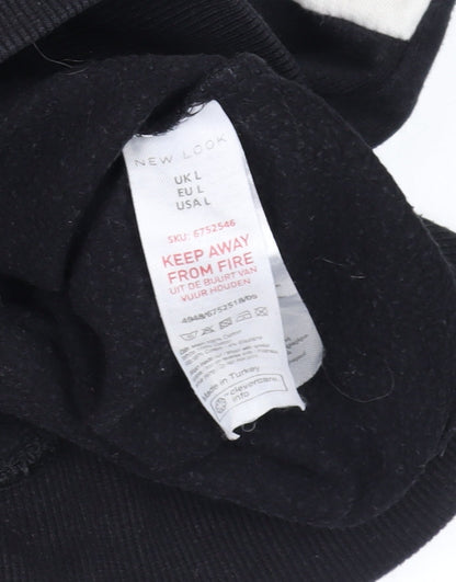 Womens UK Size L New Look Black Pullover Sweatshirt