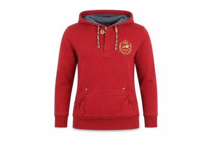 Womens UK Size XS Tottie Red Henley Hoodie