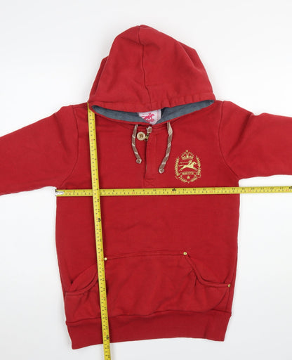 Womens UK Size XS Tottie Red Henley Hoodie