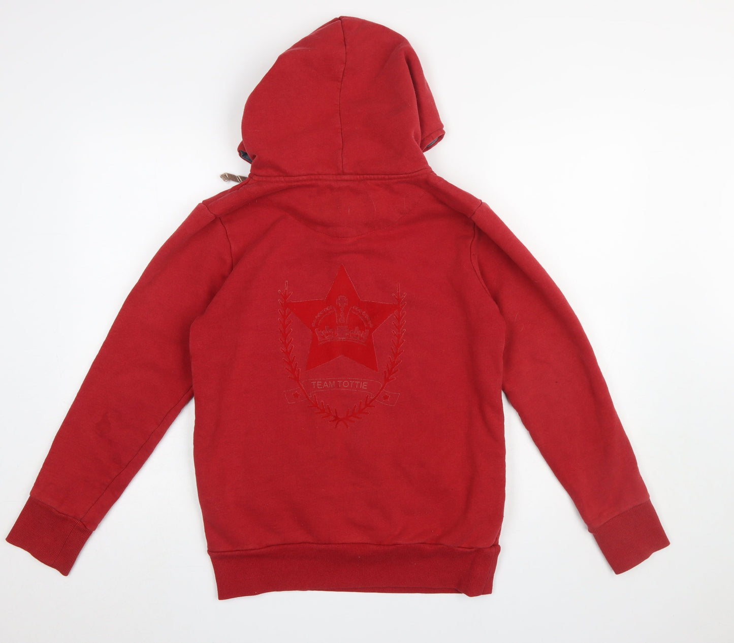 Womens UK Size XS Tottie Red Henley Hoodie