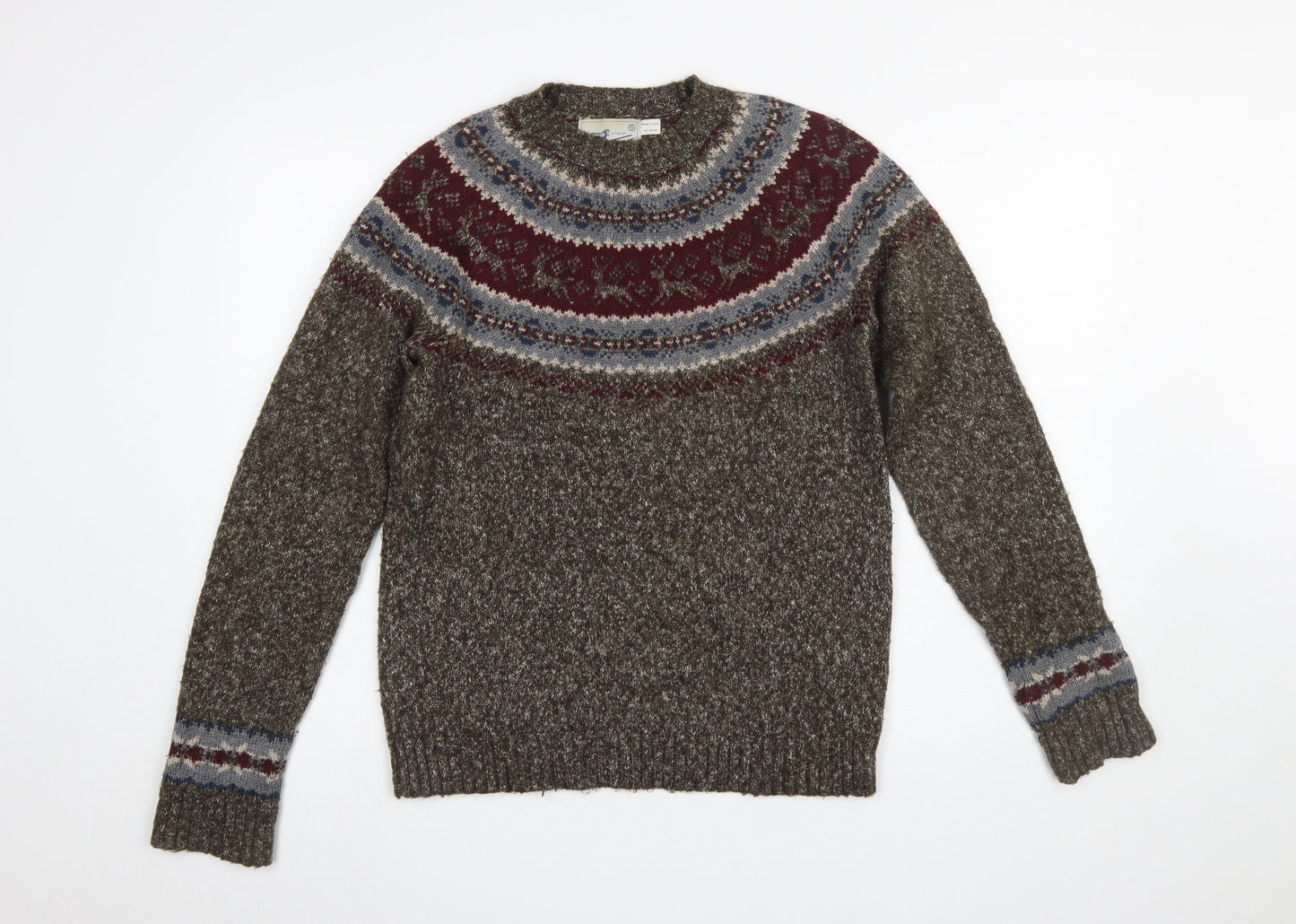 Mens UK Size S Topman Brown Pullover Jumper