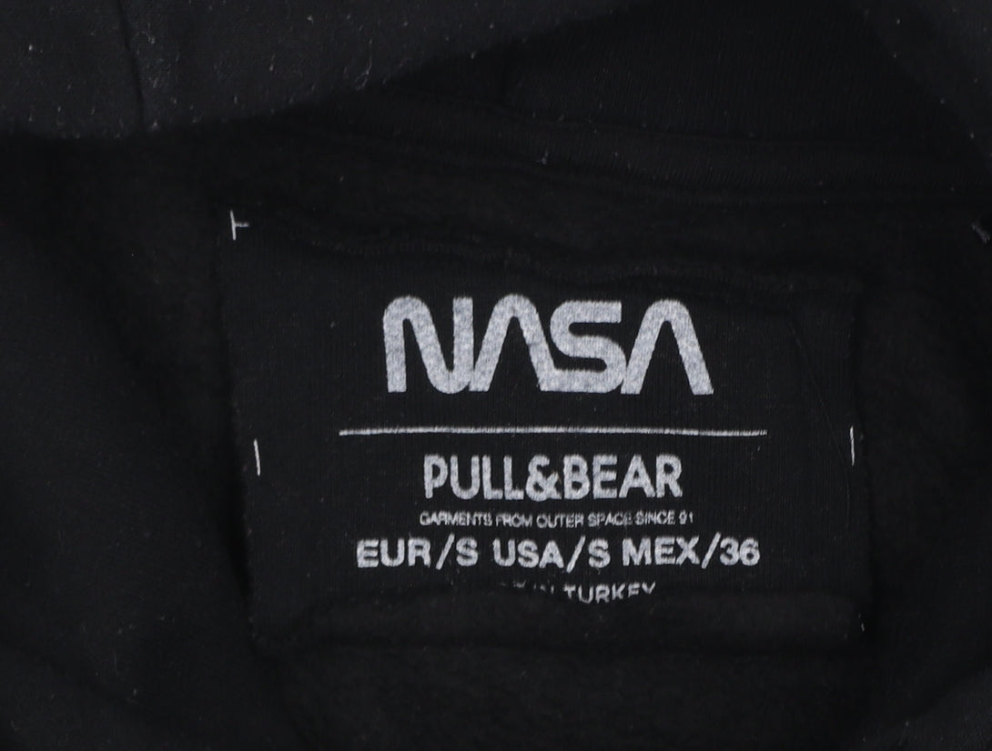 Mens UK Size S Pull&Bear Black Pullover Hoodie