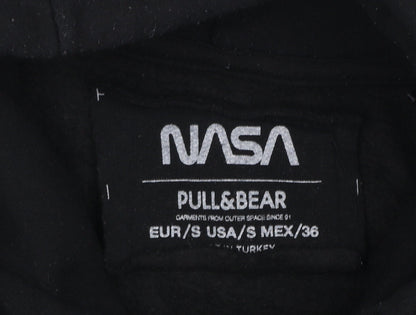 Mens UK Size S Pull&Bear Black Pullover Hoodie