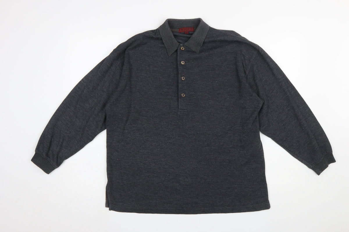 Mens UK Size M Ricci Grey Henley Jumper