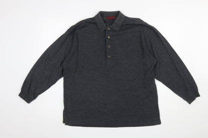 Mens UK Size M Ricci Grey Henley Jumper