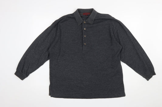 Mens UK Size M Ricci Grey Henley Jumper