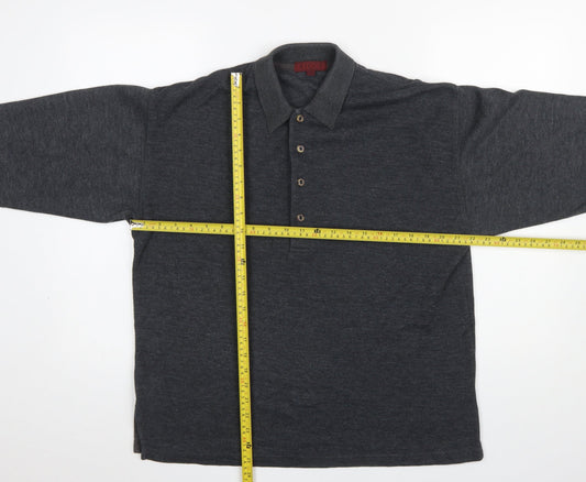 Mens UK Size M Ricci Grey Henley Jumper