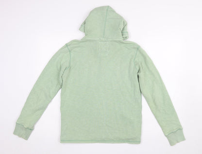 Boys UK Size 12-13 Years Fat Face Green Henley Hoodie