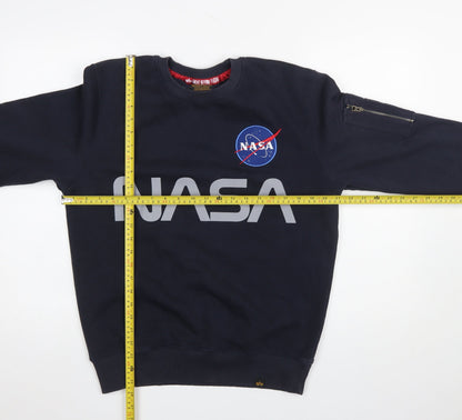 Mens UK Size S Alpha Industries Blue Pullover Sweatshirt