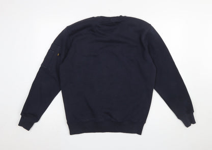 Mens UK Size S Alpha Industries Blue Pullover Sweatshirt