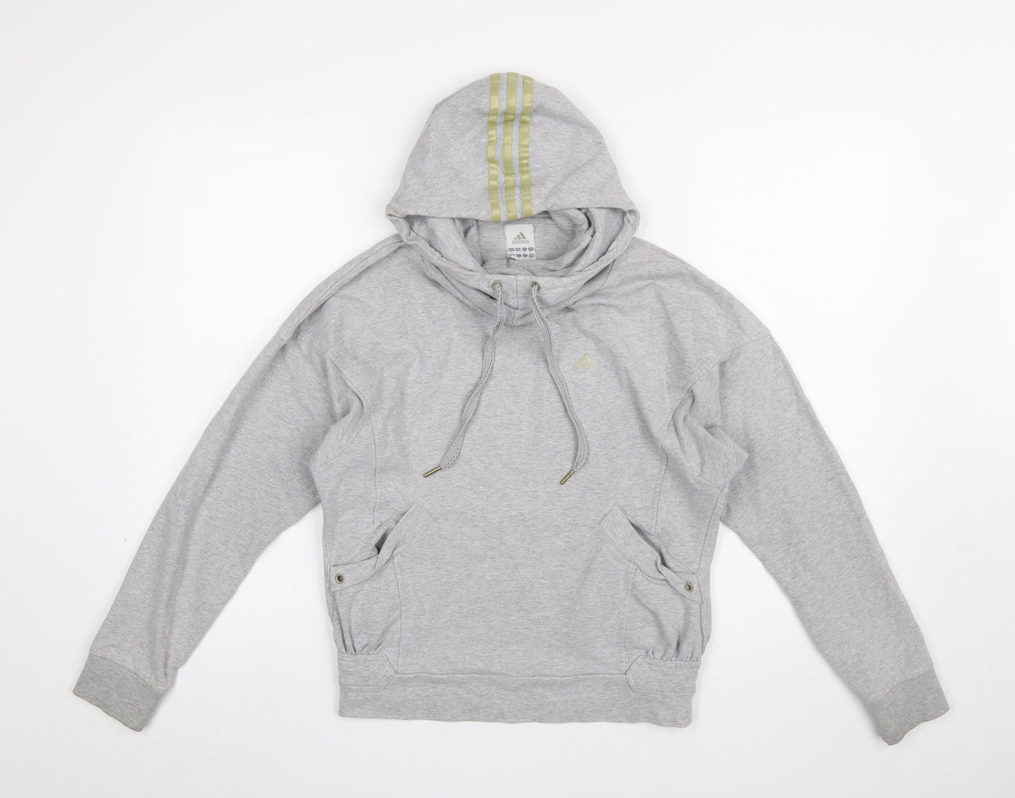 Womens UK Size 10 adidas Grey Pullover Hoodie