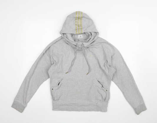 Womens UK Size 10 adidas Grey Pullover Hoodie