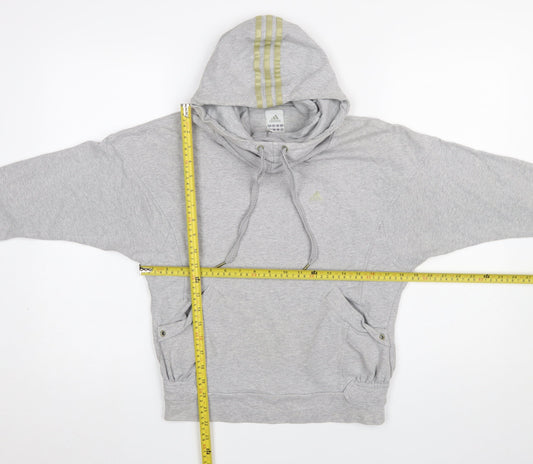 Womens UK Size 10 adidas Grey Pullover Hoodie