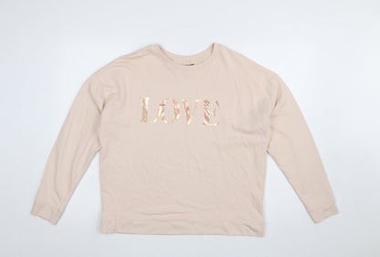 Womens UK Size S New Look Beige Pullover Sweatshirt