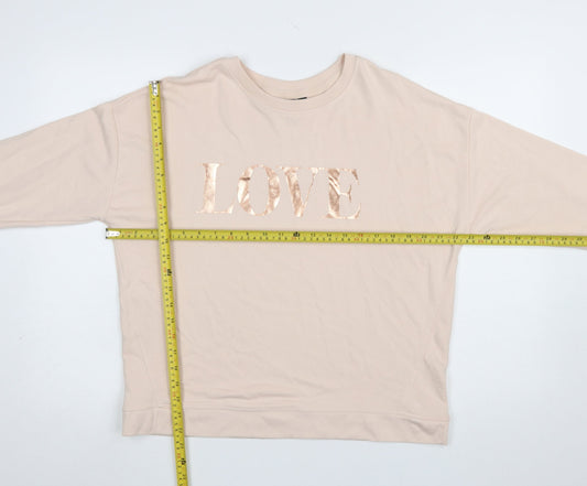 Womens UK Size S New Look Beige Pullover Sweatshirt