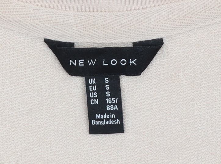 Womens UK Size S New Look Beige Pullover Sweatshirt