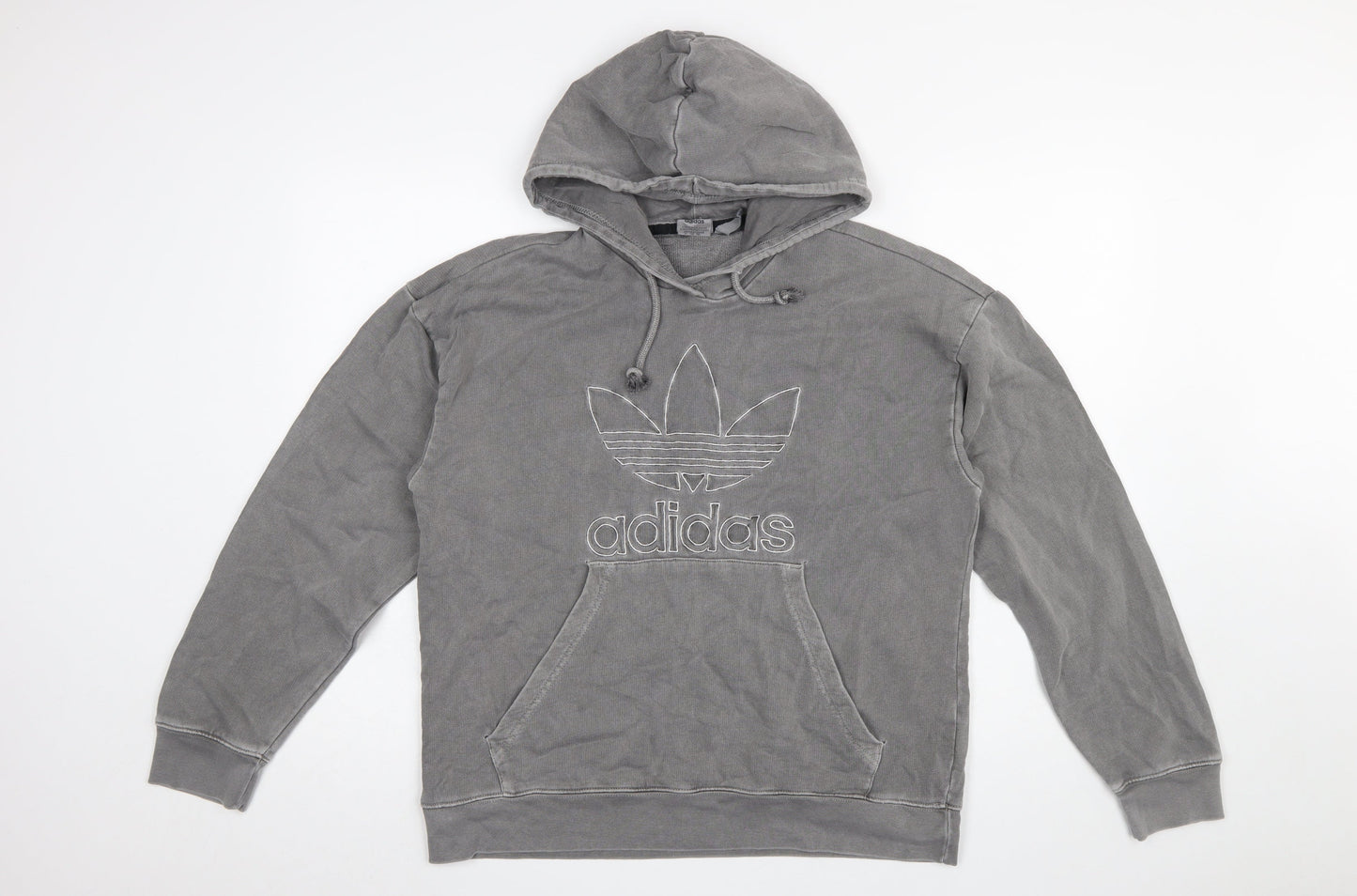 Womens UK Size 8 adidas Grey Pullover Hoodie
