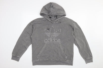 Womens UK Size 8 adidas Grey Pullover Hoodie