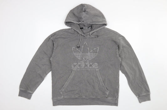 Womens UK Size 8 adidas Grey Pullover Hoodie