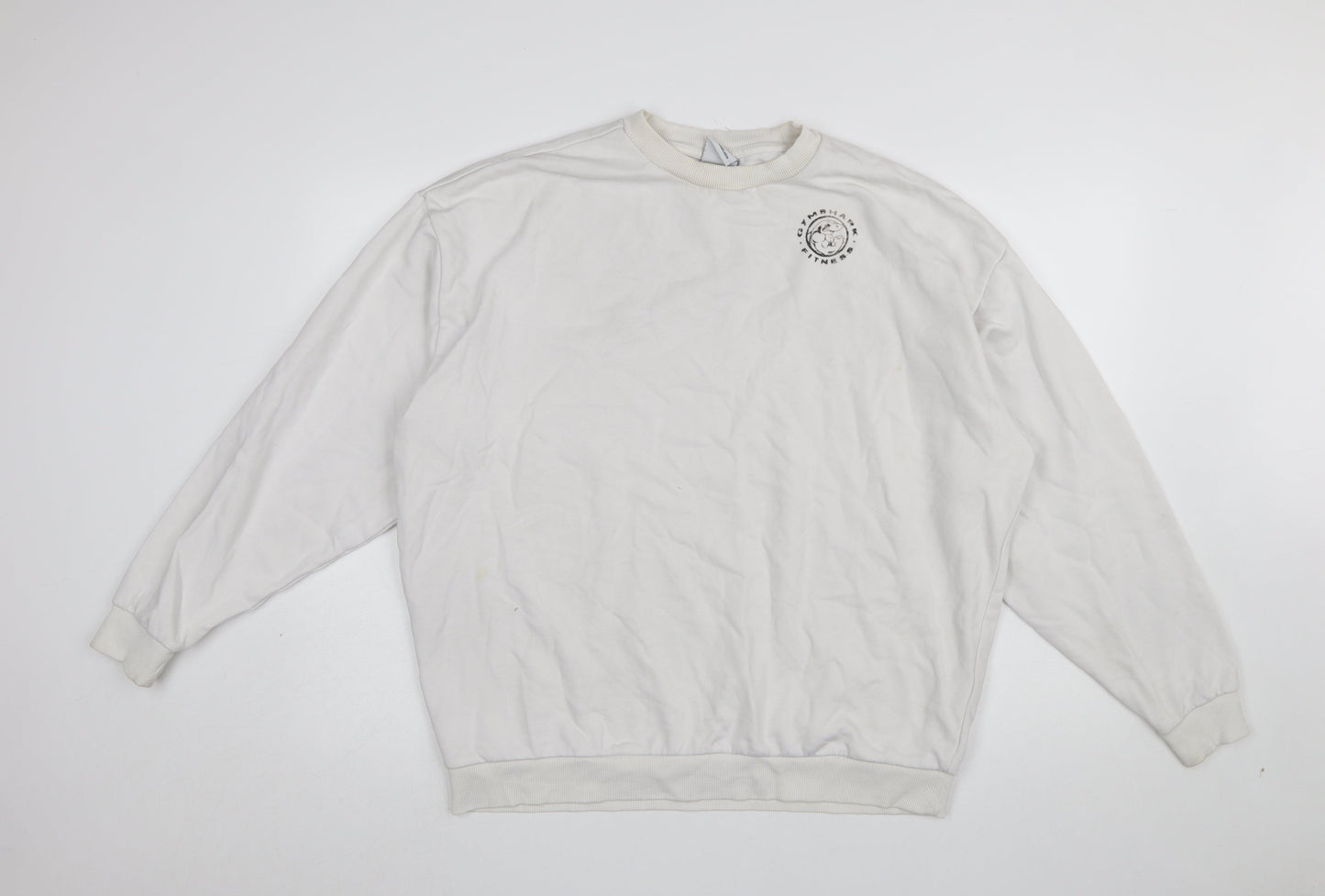Mens UK Size S Gymshark White Pullover Sweatshirt