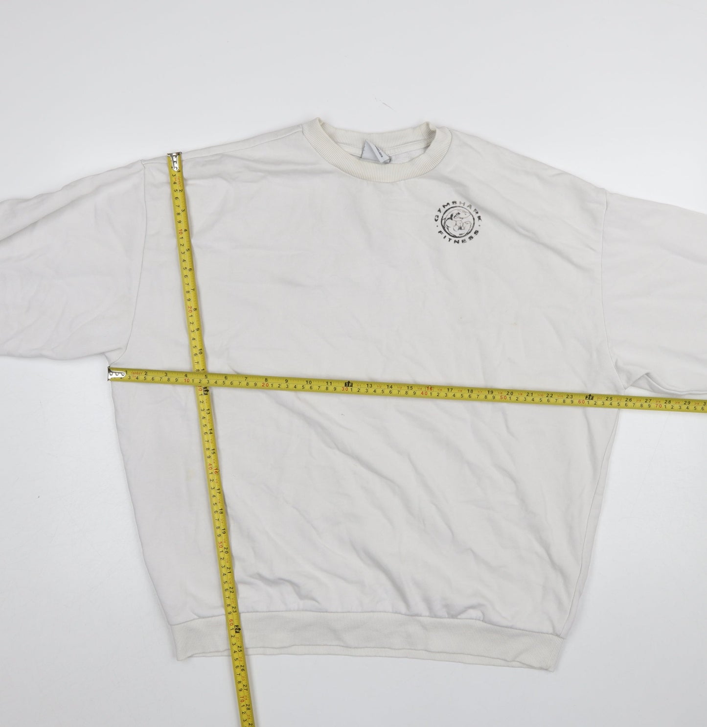 Mens UK Size S Gymshark White Pullover Sweatshirt