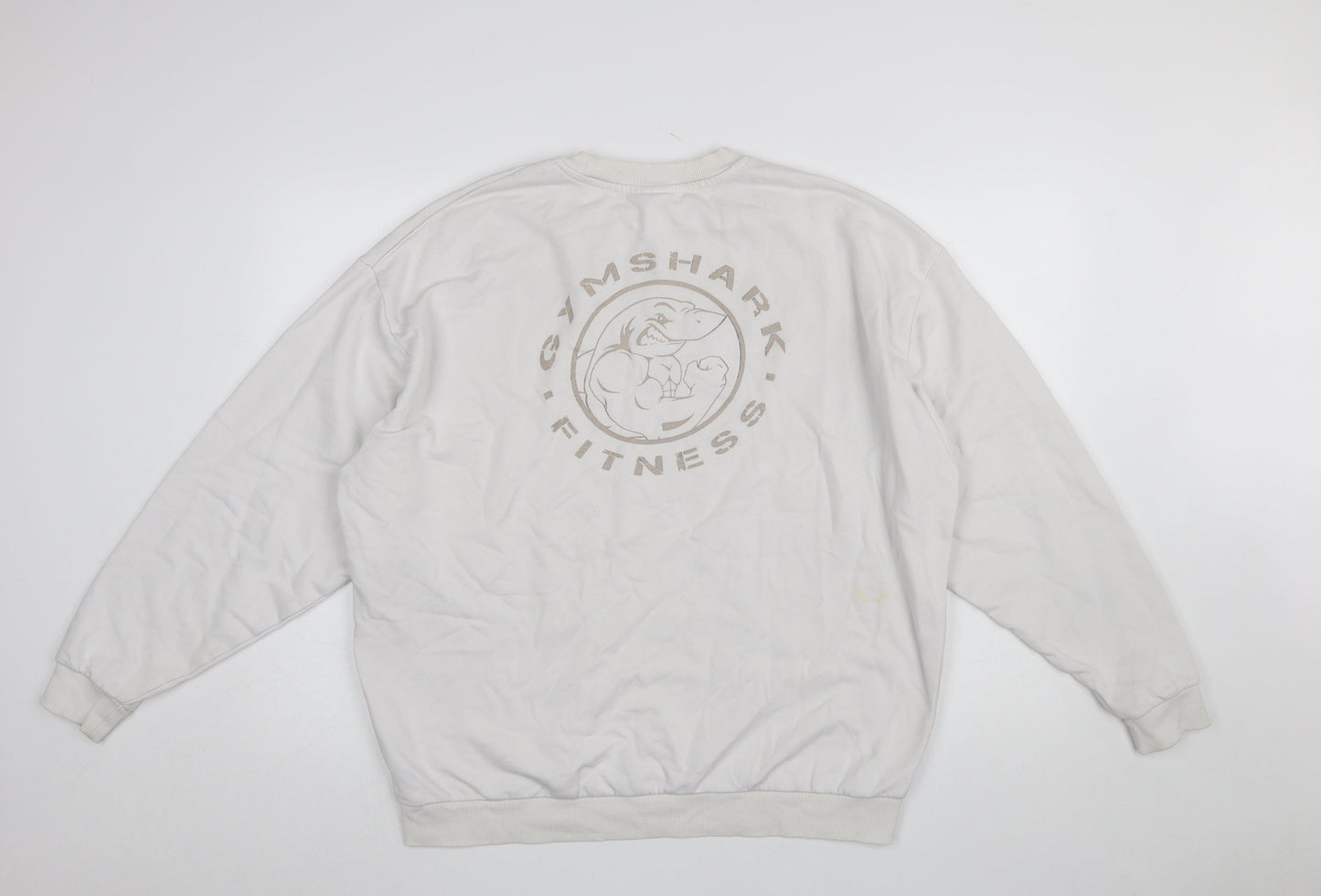 Mens UK Size S Gymshark White Pullover Sweatshirt