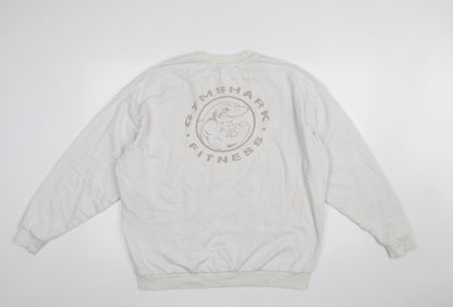 Mens UK Size S Gymshark White Pullover Sweatshirt