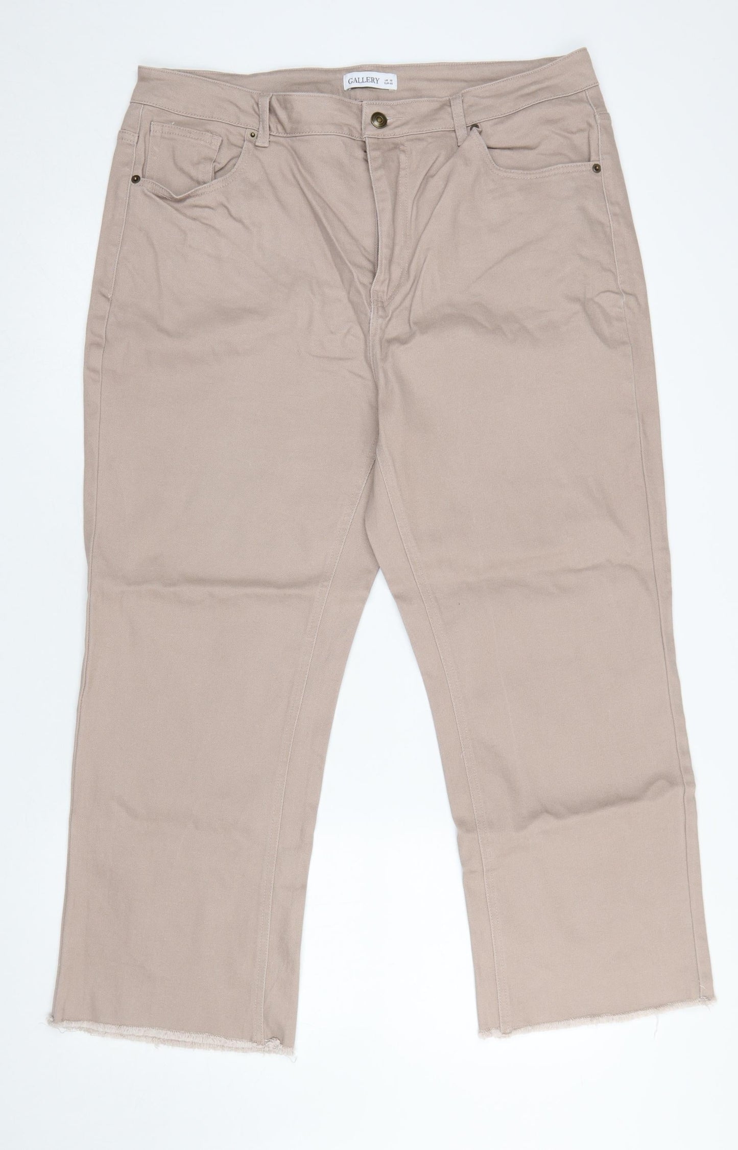 Womens UK Size 18 Gallery Regular Fit Straight Beige Jeans