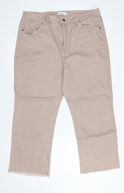 Womens UK Size 18 Gallery Regular Fit Straight Beige Jeans