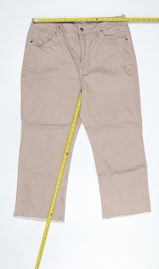 Womens UK Size 18 Gallery Regular Fit Straight Beige Jeans