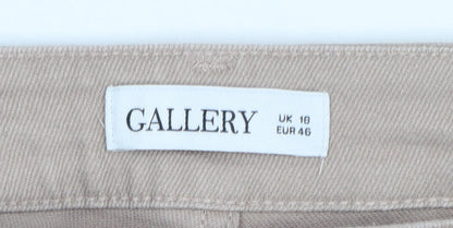 Womens UK Size 18 Gallery Regular Fit Straight Beige Jeans
