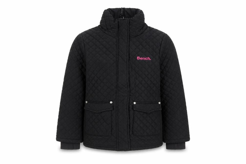 Girls UK Size 5-6 Years Bench Black Quilted Coat