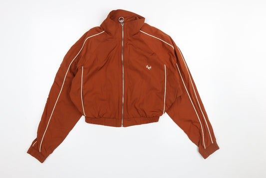 Womens UK Size XS Bershka Brown Bomber Jacket